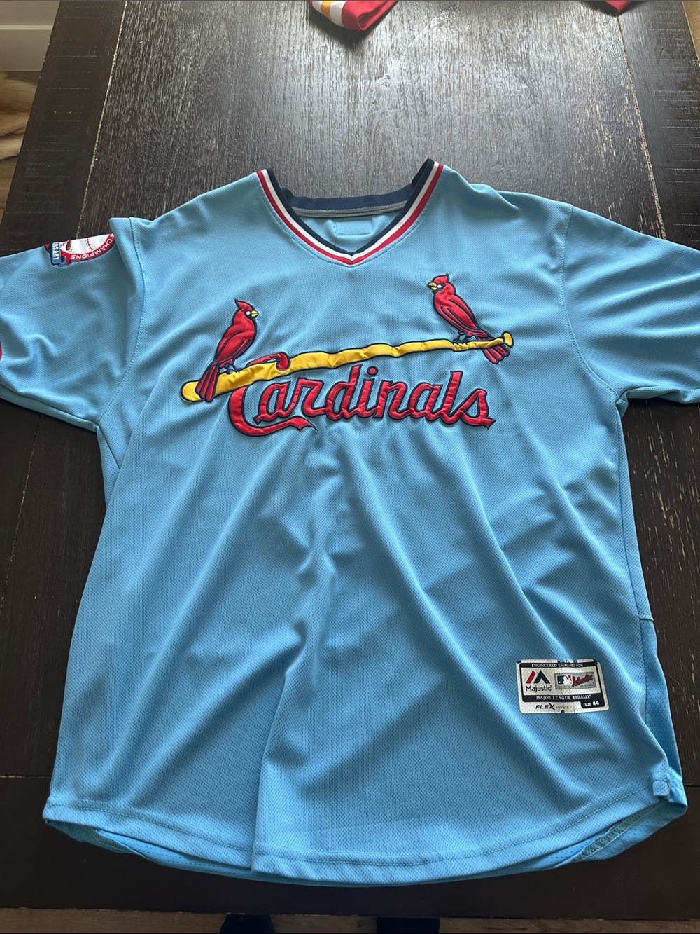 Light Blue St. Louis Cardinals Jersey with Red and Yellow Logo